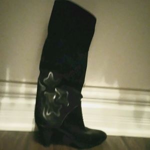 Soft black Italian made leather boots.